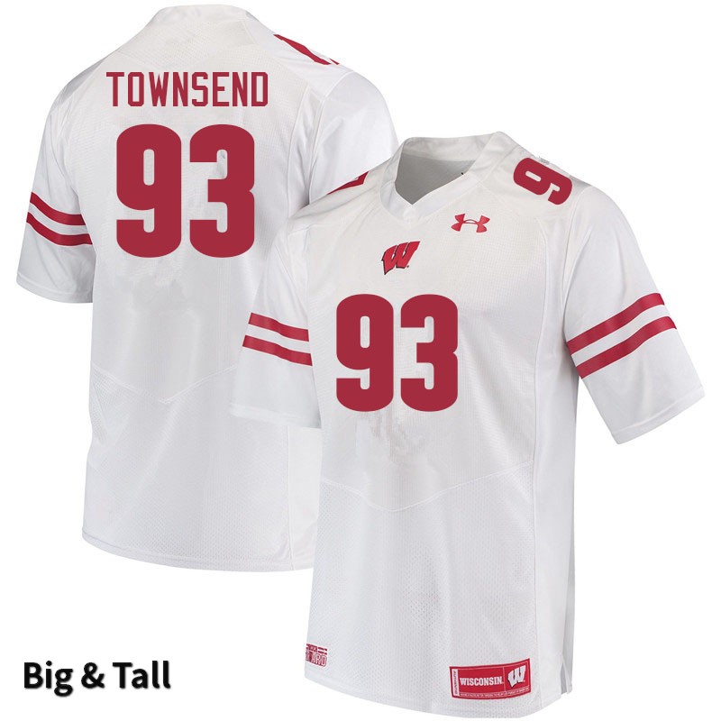 Wisconsin Badgers Men's #93 Isaac Townsend NCAA Under Armour Authentic White Big & Tall College Stitched Football Jersey PM40E56GN